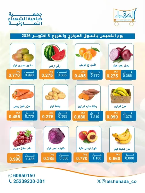 عروض جمعية ضاحية الشهداء التعاونية الخميس ٨ أكتوبر ٢٠٢٦ عروض الخضار والفاكهة - صفحة 3