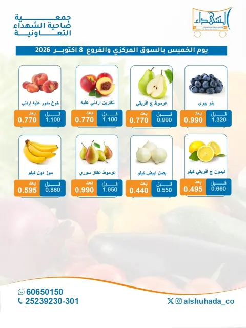 عروض جمعية ضاحية الشهداء التعاونية الخميس ٨ أكتوبر ٢٠٢٦ عروض الخضار والفاكهة - صفحة 2