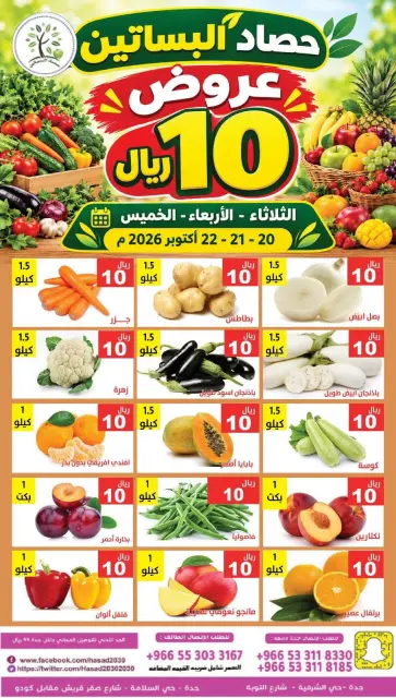 عروض حصاد البساتين السعودية من ٨ حتى ١٠ جمادى الأولى ١٤٤٨ هـ (٢٠ إلى ٢٢ أكتوبر ٢٠٢٦) فقط 10 ريال - صفحة 2