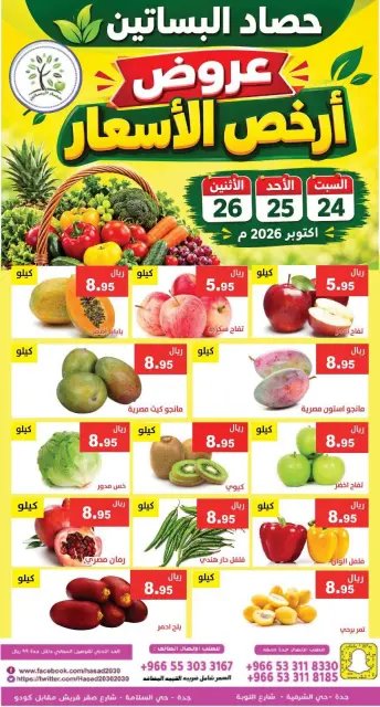 Offres Hasad Albasatin Arabie Saoudite de 12 à 14 Jumada I 1448 AH (24 au 26 octobre 2026) Prix ​​bas - Page 1