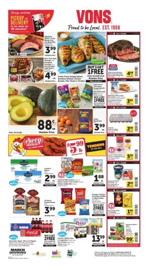 Offres Supermarché Vons Californie du Nord de 18 à 24 mars 2026 Offres hebdomadaires - Supermarché Vons - États-Unis - 18 mars 2026 – 24 mars 2026 - Page 1