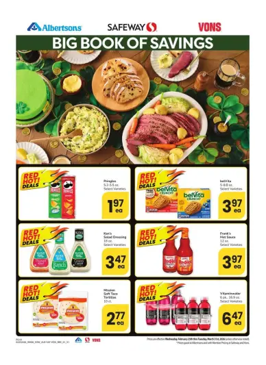 Offres Supermarché Vons Sud-ouest de 25 février à 31 mars 2026 Grand livre d'économies - Supermarché Vons - États-Unis - 25 fevrier 2026 – 31 mars 2026 - Page 1