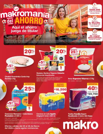 Ofertas de Makro Colombia de 20 a 26 marzo 2026 Excelente oferta para todos los clientes - Página 1