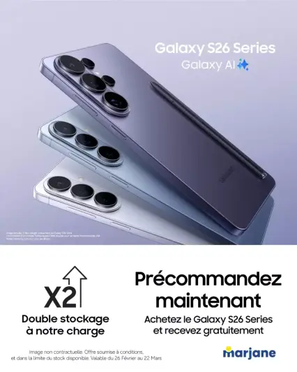 Ofertas de Marjane Marruecos de 26 febrero a 22 marzo 2026 oferta samsung s26 - Marjane - Marruecos - 26 febrero 2026 – 22 marzo 2026 - Página 1