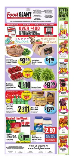 Offres Food Giant États-Unis de 1 à 7 avril 2026 Offre hebdomadaire - Food Giant - États-Unis - 1 avril 2026 – 7 avril 2026 - Page 1