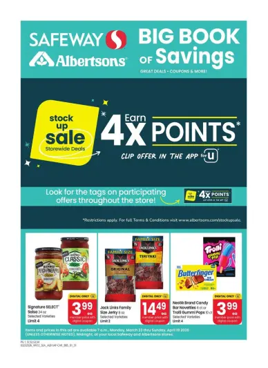 Offres Albertsons États-Unis de 23 mars à 19 avril 2026 GRAND LIVRE DES ÉCONOMIES - Albertsons - États-Unis - 23 mars 2026 – 19 avril 2026 - Page 1