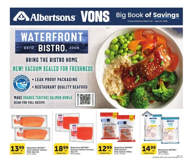 Offres Supermarché Vons États-Unis Californie du Sud de 25 mars à 21 avril 2026 GRAND LIVRE DES ÉCONOMIES - Supermarché Vons - États-Unis - 25 mars 2026 – 21 avril 2026 - Page 1