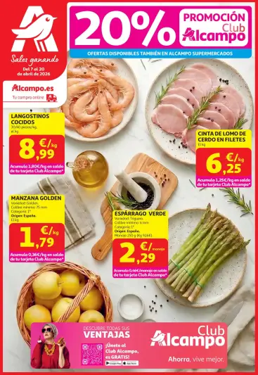 Ofertas de Alcampo Hipermercados España de 7 a 20 abril 2026 20% Promoción Club Alcampo - Página 1