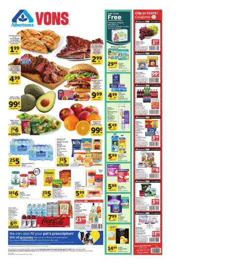 Offres Supermarché Vons États-Unis Californie du Sud de 8 à 14 avril 2026 Offres hebdomadaires - Supermarché Vons - États-Unis - 8 avril 2026 – 14 avril 2026 - Page 1