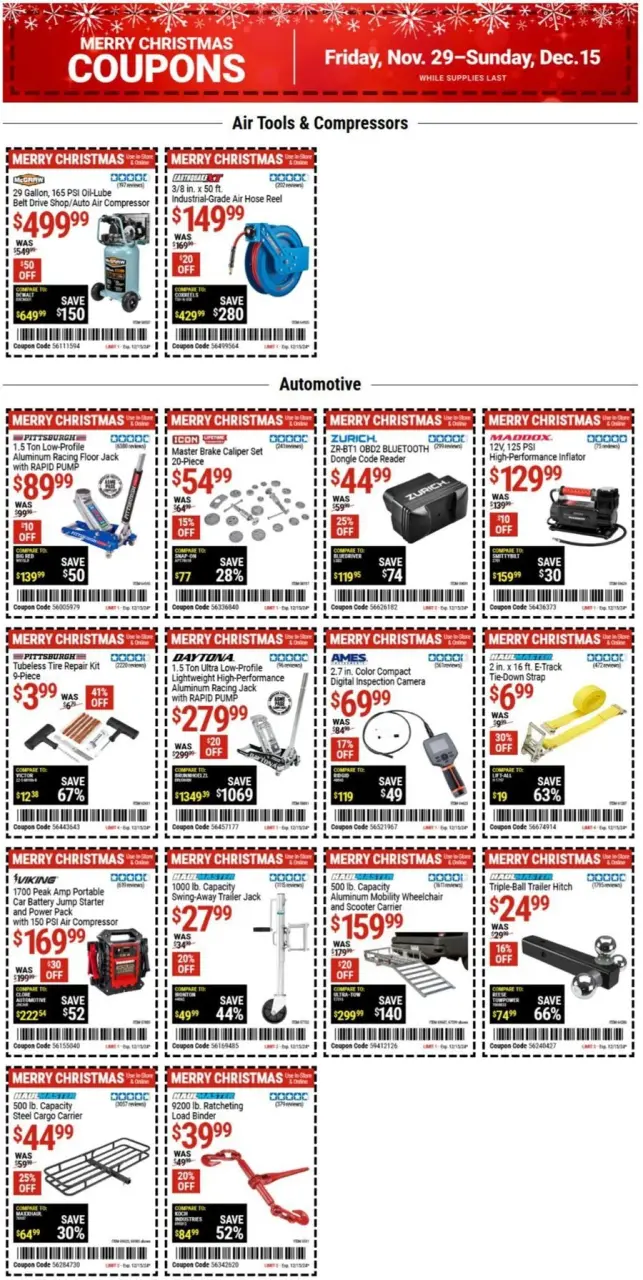 Harbor Freight USA Offers from 29 November to 13 December 2024 Current bargains and offers