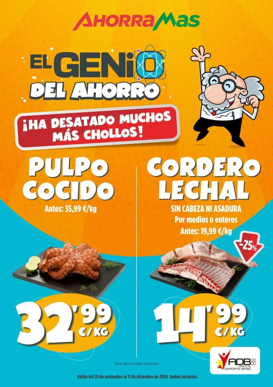 Ofertas de Ahorramas España de 28 noviembre a 11 diciembre 2024 Genio del ahorro