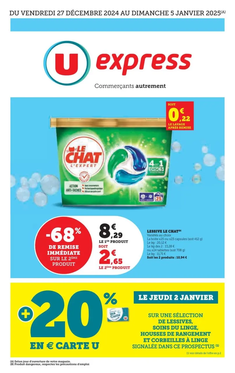 Offres U Express France de 27 décembre à 5 janvier 2025 Promotions spéciales