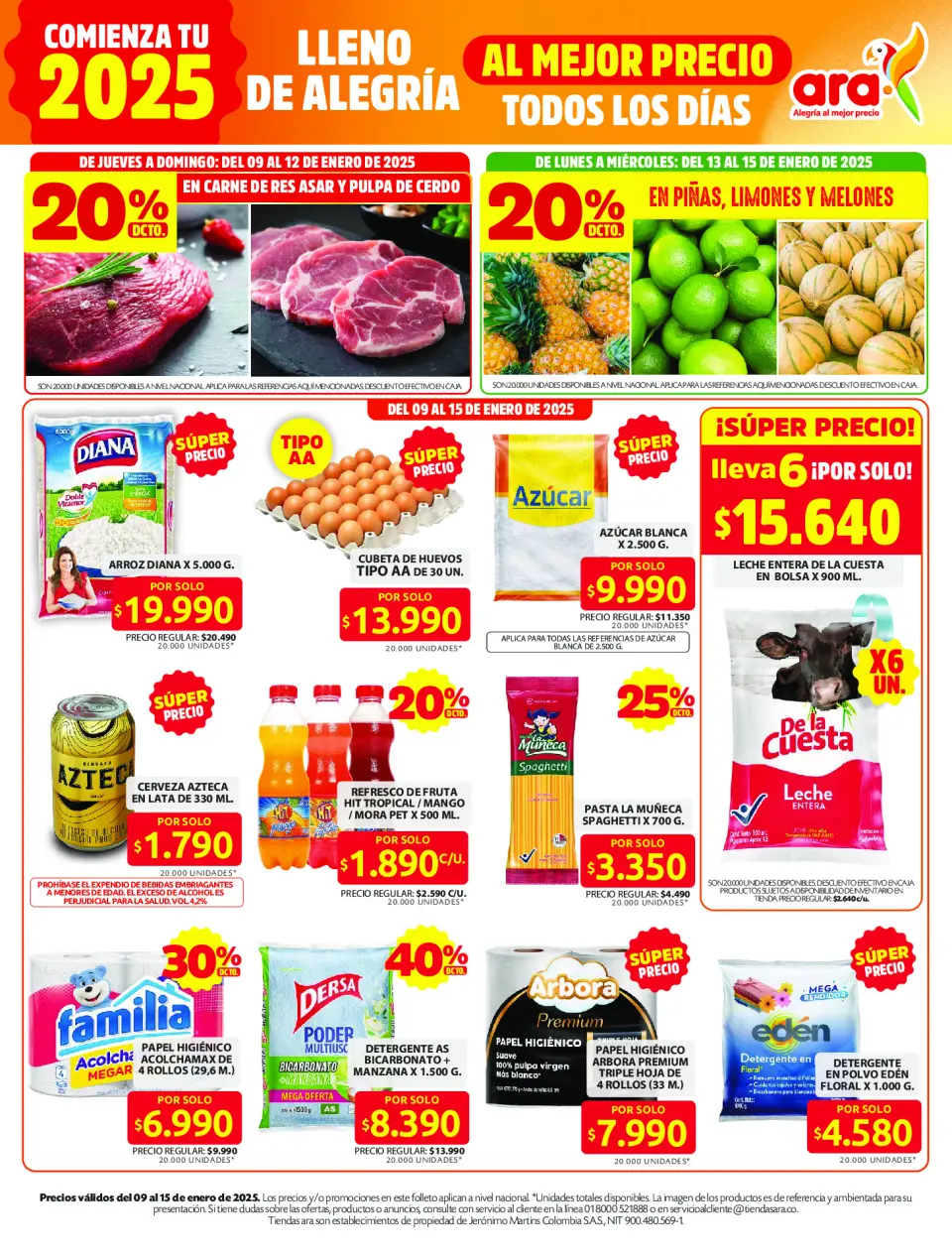 Ara stores Colombia Offers from 9 to 15 January 2025 Offers of the week