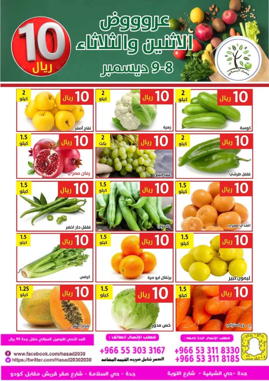 Hasad Albasatin Saudi Arabia Offers from 8 to 9 December 2025 Monday and Tuesday offers