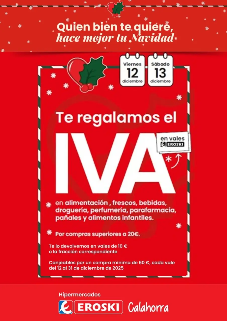 Ofertas de Eroski España de 11 a 17 diciembre 2025 Folleto de ofertas Navidad | Calahorra