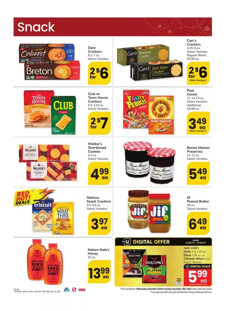Offres Supermarché Vons États-Unis de 3 à 30 décembre 2025 Bons plans pour le Sud-Ouest - Supermarché Vons - États-Unis - 3 decembre 2025 – 30 decembre 2025 - Page 6