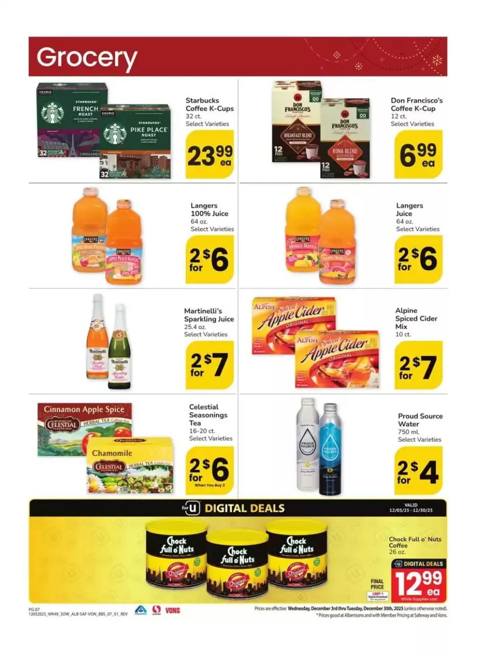 Offres Supermarché Vons États-Unis de 3 à 30 décembre 2025 Bons plans pour le Sud-Ouest - Supermarché Vons - États-Unis - 3 decembre 2025 – 30 decembre 2025 - Page 7