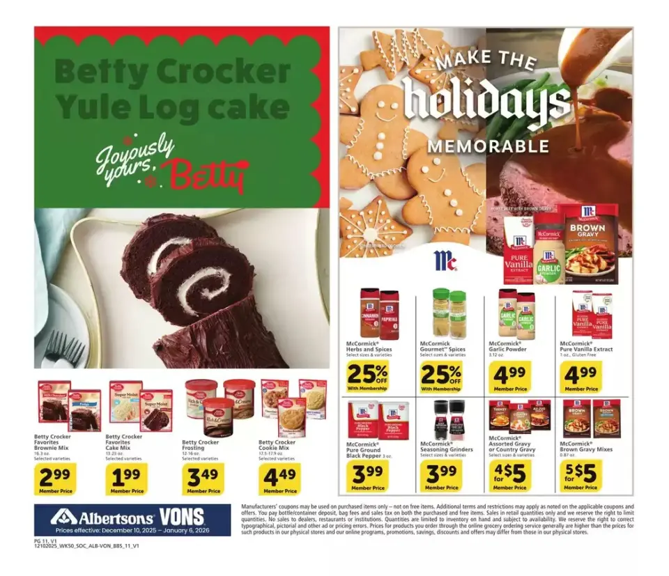 Offres Supermarché Vons États-Unis de 10 décembre à 6 janvier 2026 Offres du Sud de la Californie - Supermarché Vons - États-Unis - 10 decembre 2025 – 6 janvier 2026 - Page 11