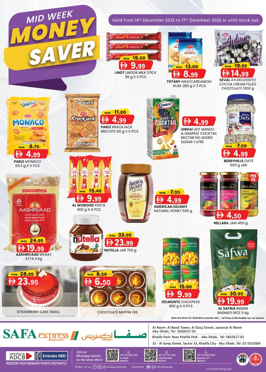 Safa Express  Khalifa City, Khalifa Park and Al Reem  Offers from 16 to 17 December Mid Week Money Saver