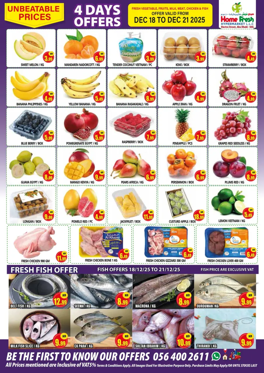 Ofertas de supermercado Home Fresh Emiratos Árabes Unidos de 18 a 23 diciembre 2025 Ofertas increíbles de días de ahorro - Página 4