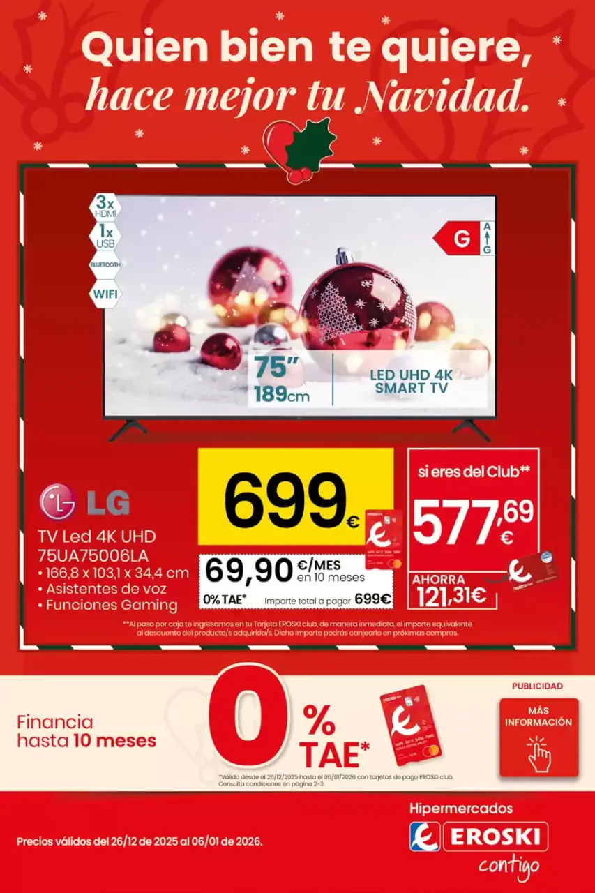 Eroski Spain Offers from 26 December to 6 January 2026 Those who truly love you, make your Christmas better