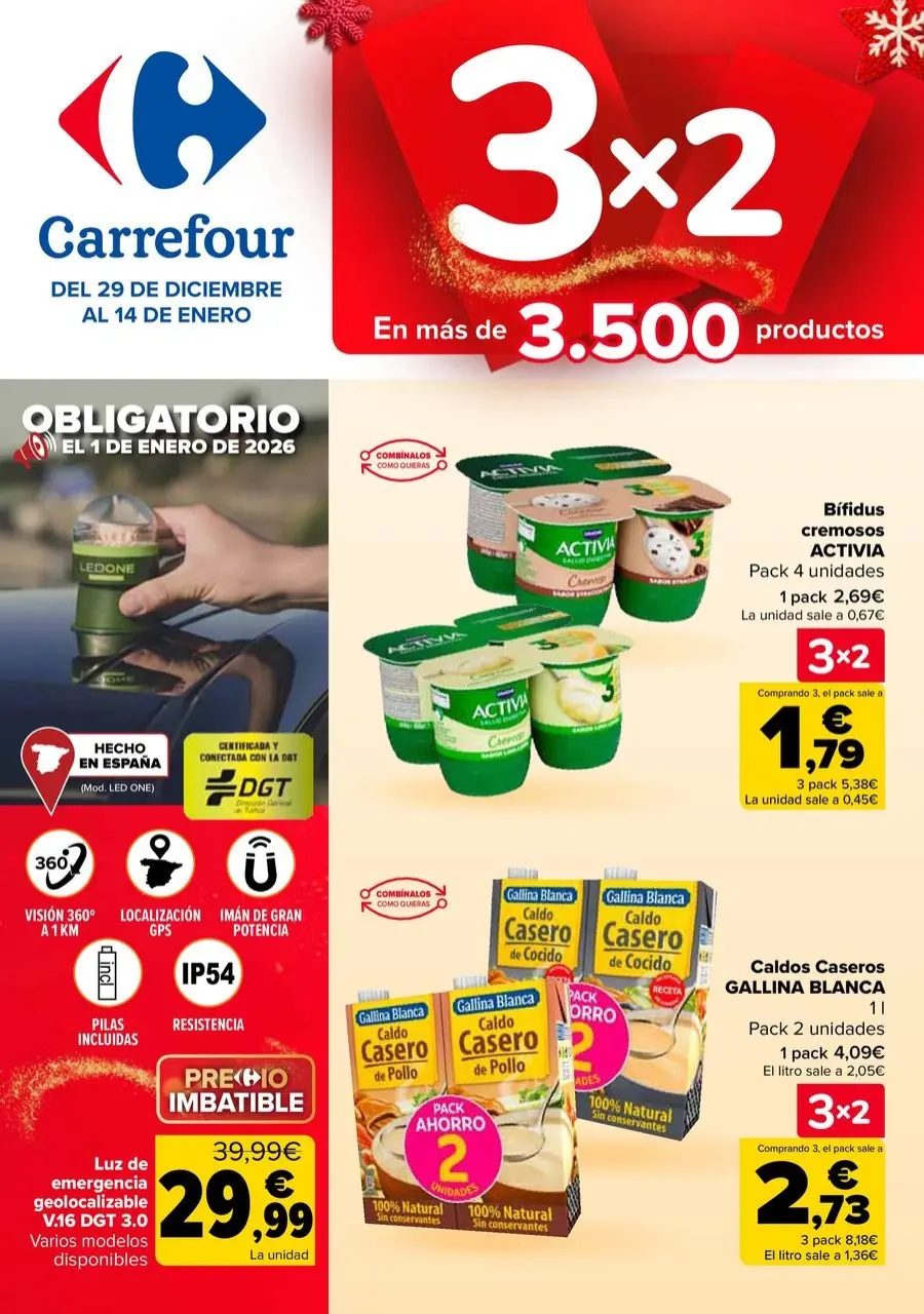 Ofertas de Carrefour España de 29 diciembre a 14 enero 2026 Ofertas 3x2