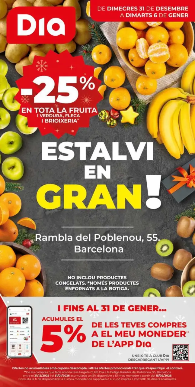 Ofertas de Dia España de 31 diciembre a 6 enero 2026 Estalvi en gran