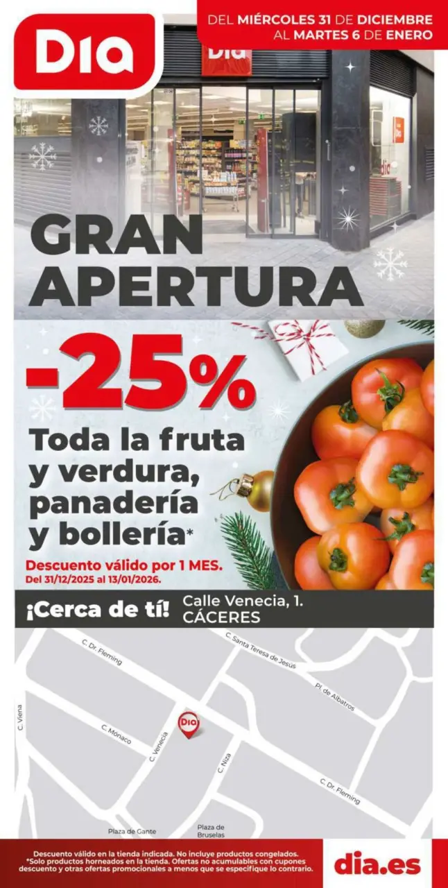 Offres Dia Espagne de 31 décembre à 6 janvier 2026 Offres d'ouverture officielle