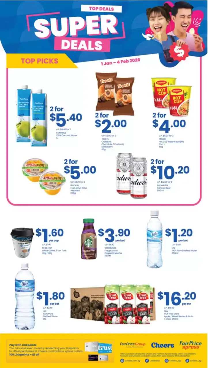 Offres Cheers Singapour de 1 janvier à 4 février 2026 Super vente