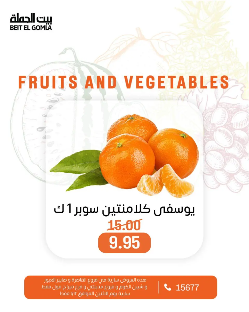 Gomla House Egypt Offers Monday 12 January Vegetable and fruit offers - Page 7