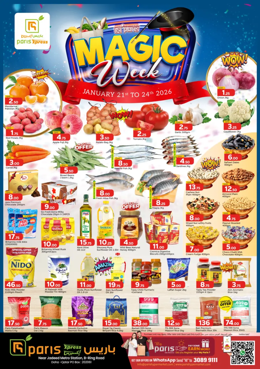 Offres Paris Express Qatar de 21 à 24 janvier 2026 Offres de la semaine magique