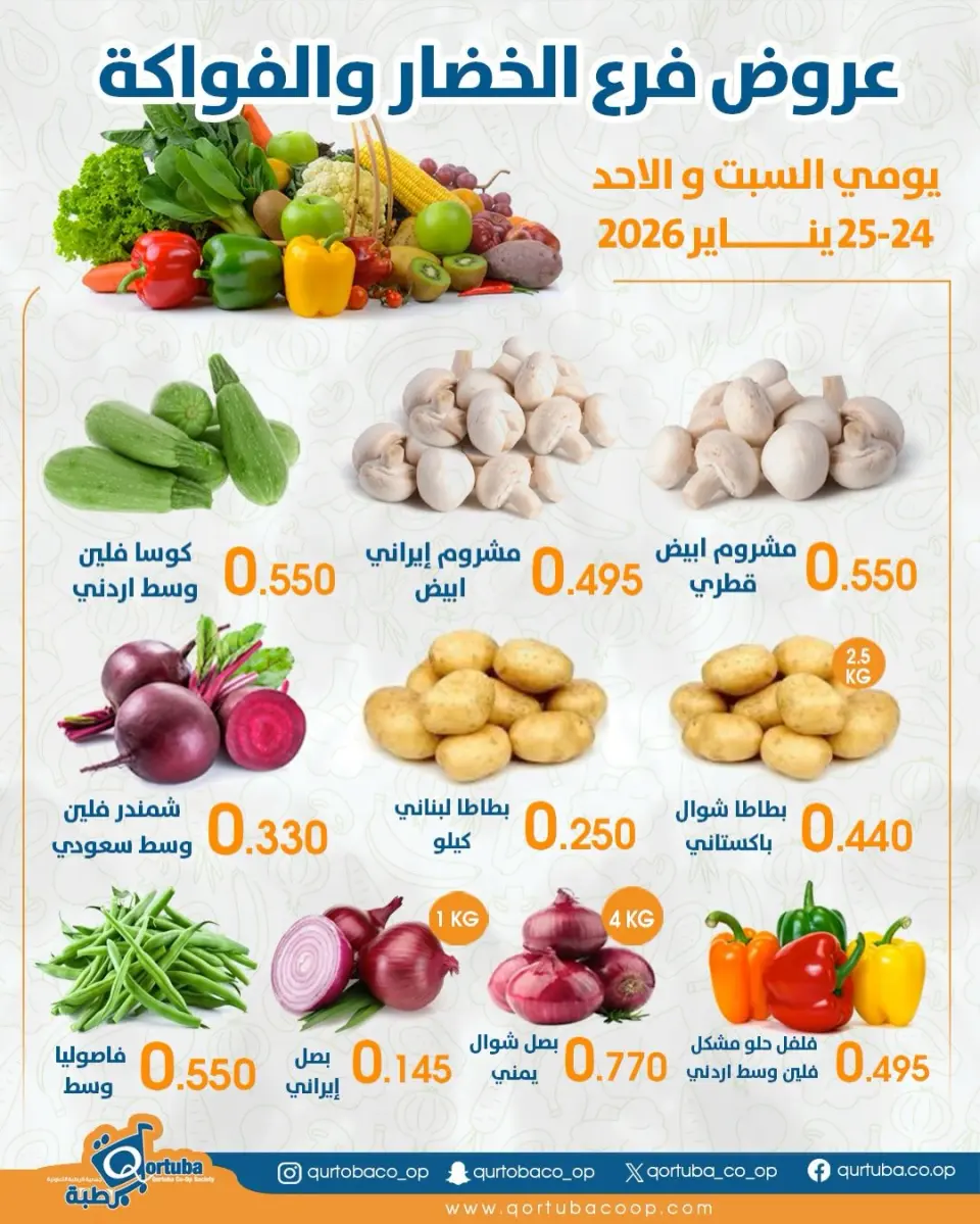 Qortuba co-op Kuwait Offers from 24 to 25 January 2026 Vegetable and fruit offers - Page 3