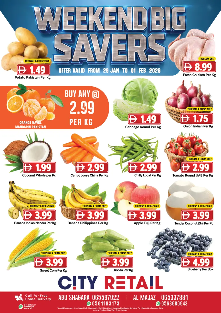 Ofertas de City Retail Emiratos Árabes Unidos de 29 enero a 1 febrero 2026 Ofertas de fin de semana