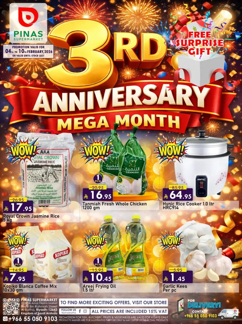Pinas Supermarket  Riyadh and Batha  Offers from 4 to 10 February Anniversary offers