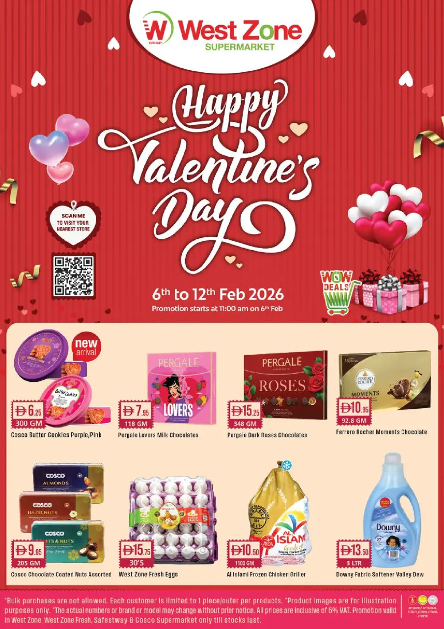 West Zone supermarket UAE Offers from 6 to 12 February 2026 Valentime Day Offers