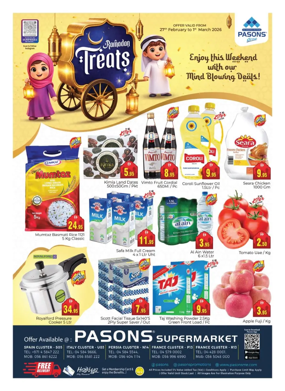 Ofertas de supermercado Pasons Emiratos Árabes Unidos de 27 febrero a 1 marzo 2026 Ofertas de Ramadán