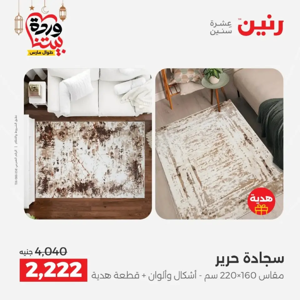 عروض رنين من ١٠ حتى ١١ مارس ٢٠٢٦ خصومات قوية على المنسوجات والأثاث - صفحة 22