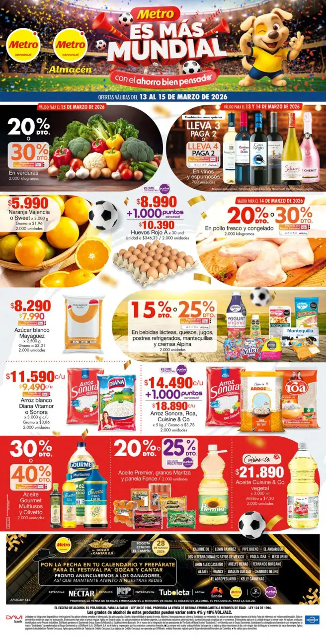 Ofertas de Tiendas Metro Colombia de 10 a 15 marzo 2026 Es Mas Mundial