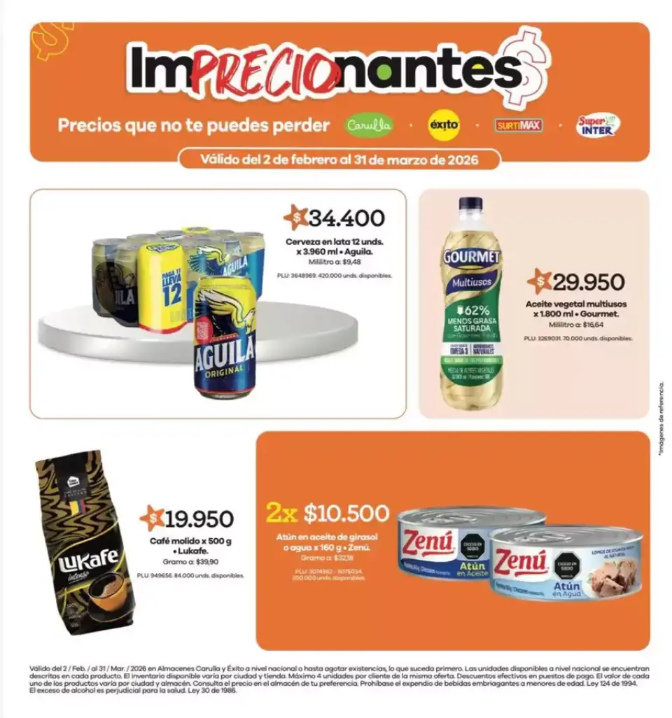 Ofertas de Surtimax Colombia de 4 febrero a 31 marzo 2026 ImPRECIOnantes