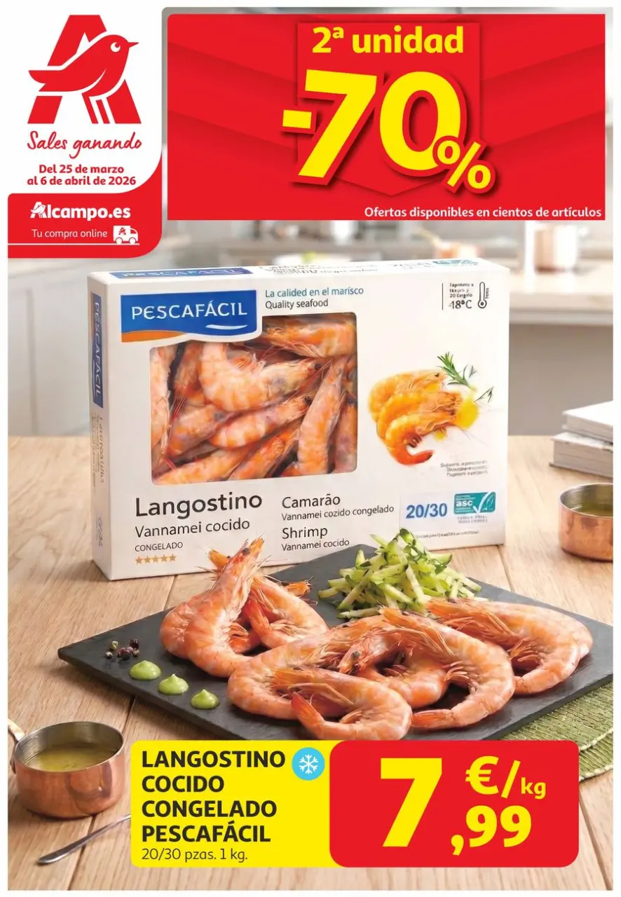 Ofertas de Alcampo España de 25 marzo a 6 abril 2026 2ª unidad -70%