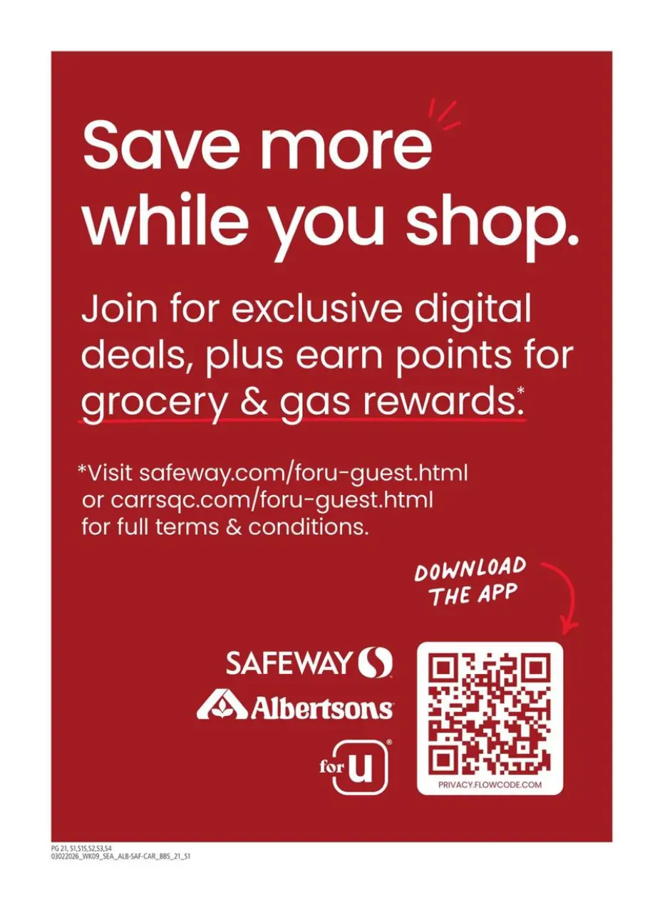 Offres Supermarché Safeway États-Unis de 2 à 22 mars 2026 Grand livre d'économies - Supermarché Safeway - États-Unis - 2 mars 2026 – 22 mars 2026 - Page 21