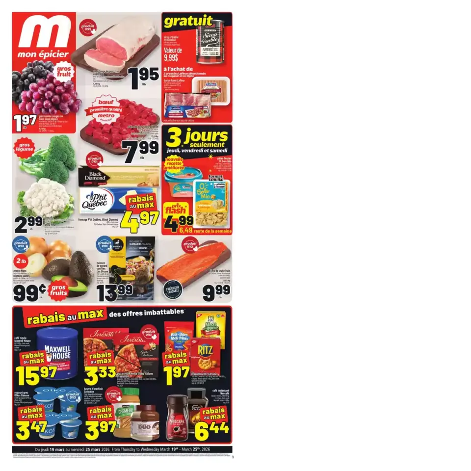 Metro supermarket Canada offers from 19 to 25 March 2026 Discounts and promotions