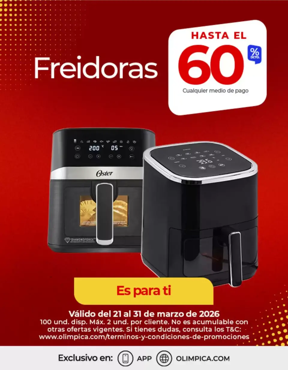 Ofertas de Olímpica Colombia de 21 a 31 marzo 2026 Ofertas exclusivas para nuestros clientes