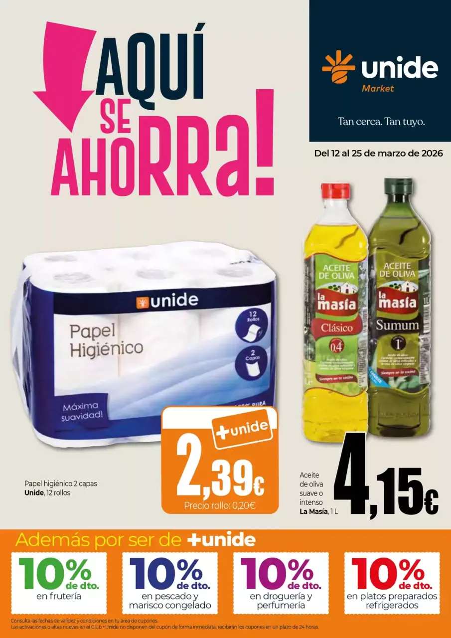 Ofertas de Unide Market España de 12 a 25 marzo 2026 Aqui se Ahorra