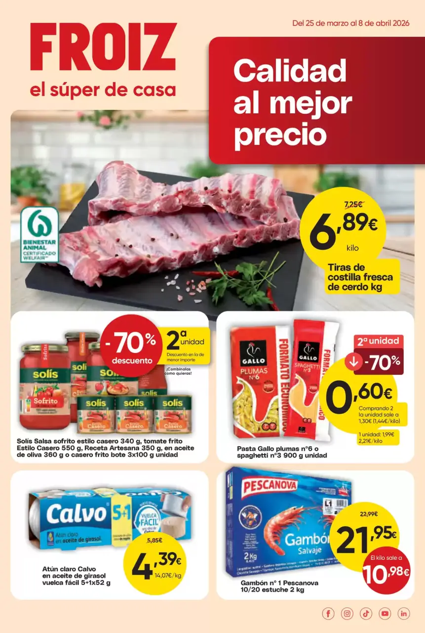 Ofertas de Froiz España de 25 marzo a 8 abril 2026 Folleto de descuentos