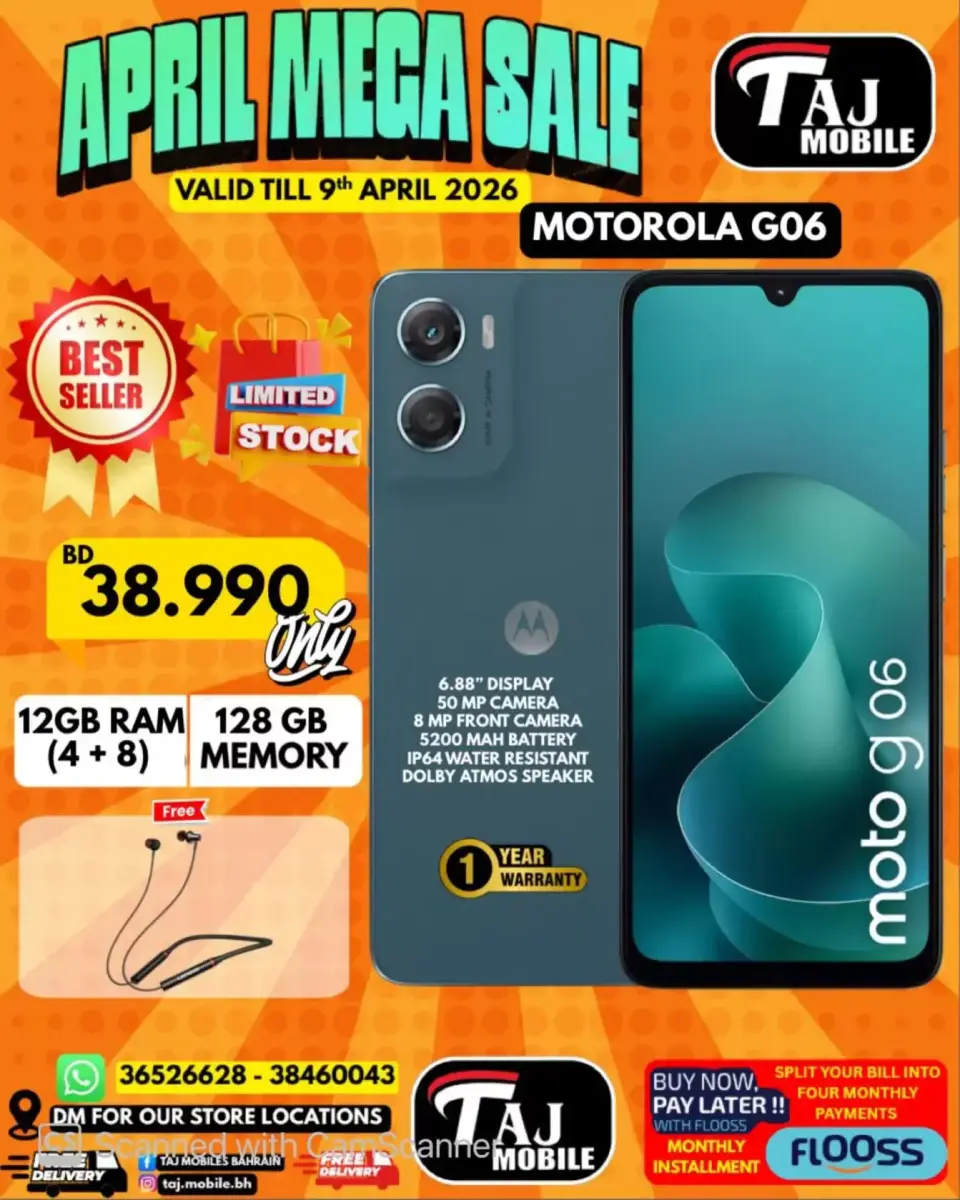 Taj Mobiles Bahrain offers from 3 to 9 April 2026 Mega Sale - Page 37