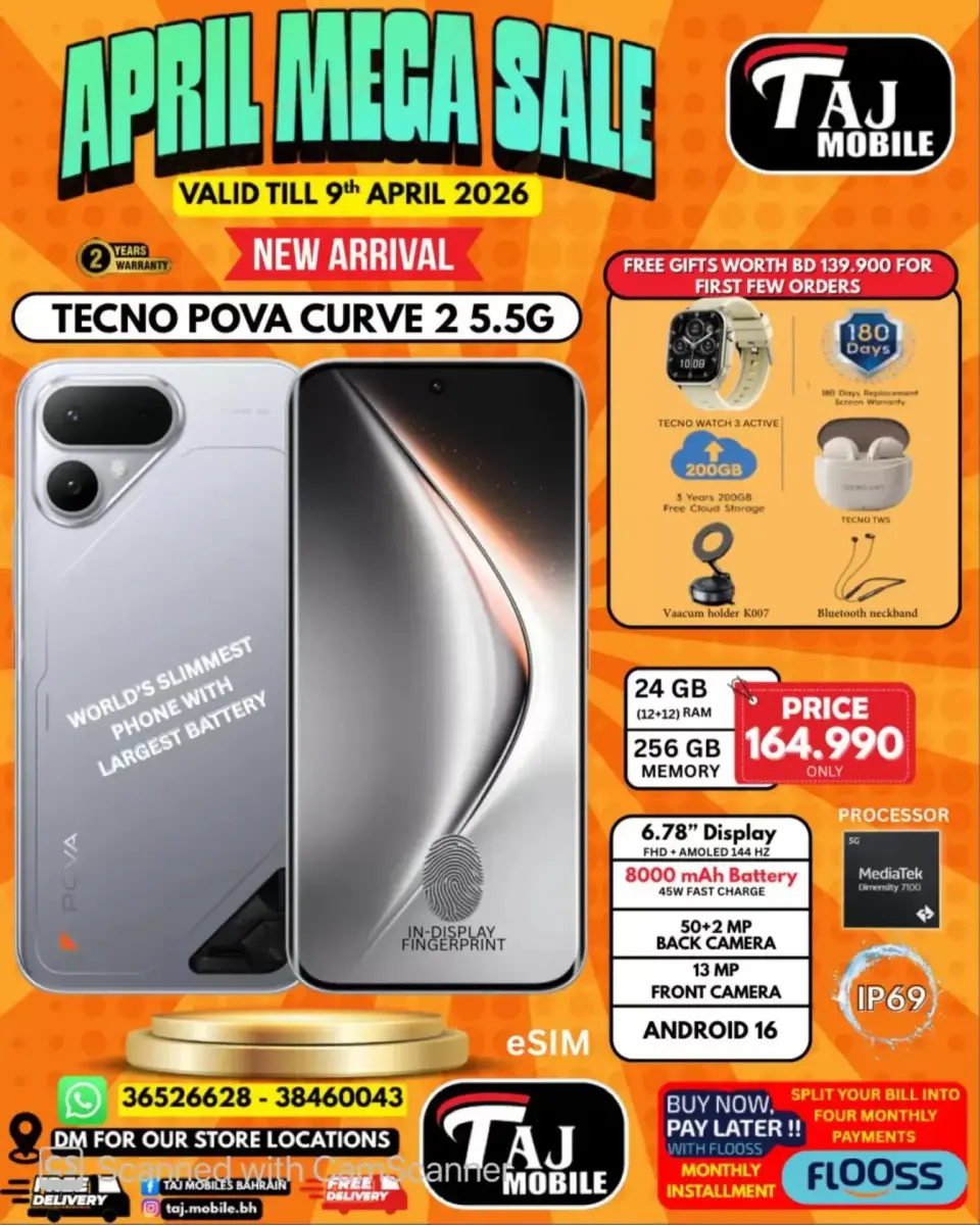 Taj Mobiles Bahrain offers from 3 to 9 April 2026 Mega Sale - Page 7
