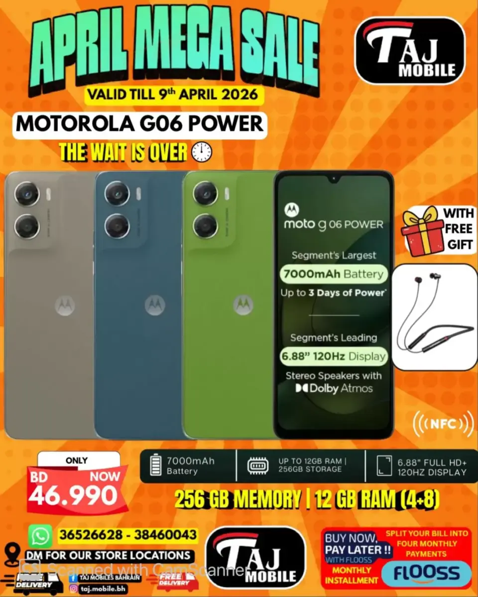 Taj Mobiles Bahrain offers from 3 to 9 April 2026 Mega Sale - Page 38