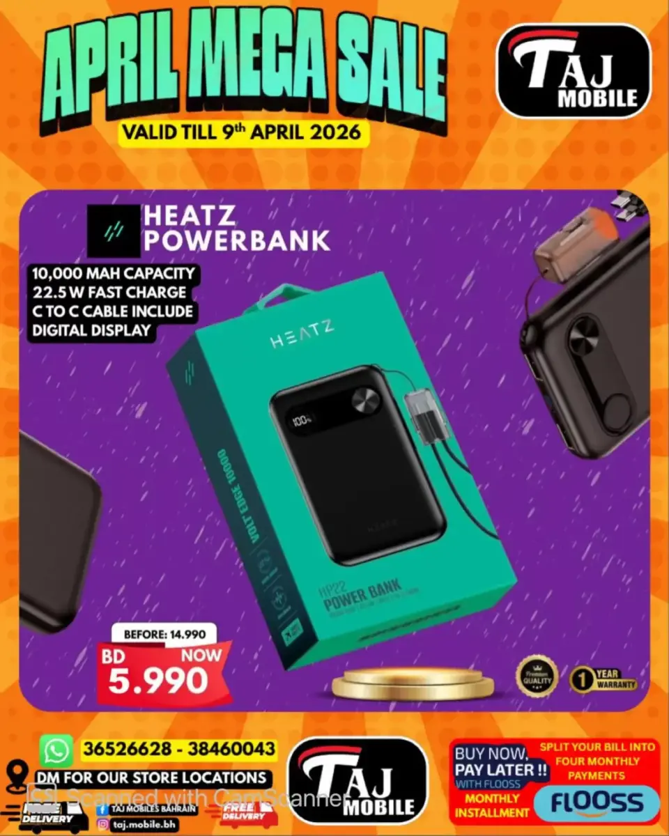 Taj Mobiles Bahrain offers from 3 to 9 April 2026 Mega Sale - Page 19
