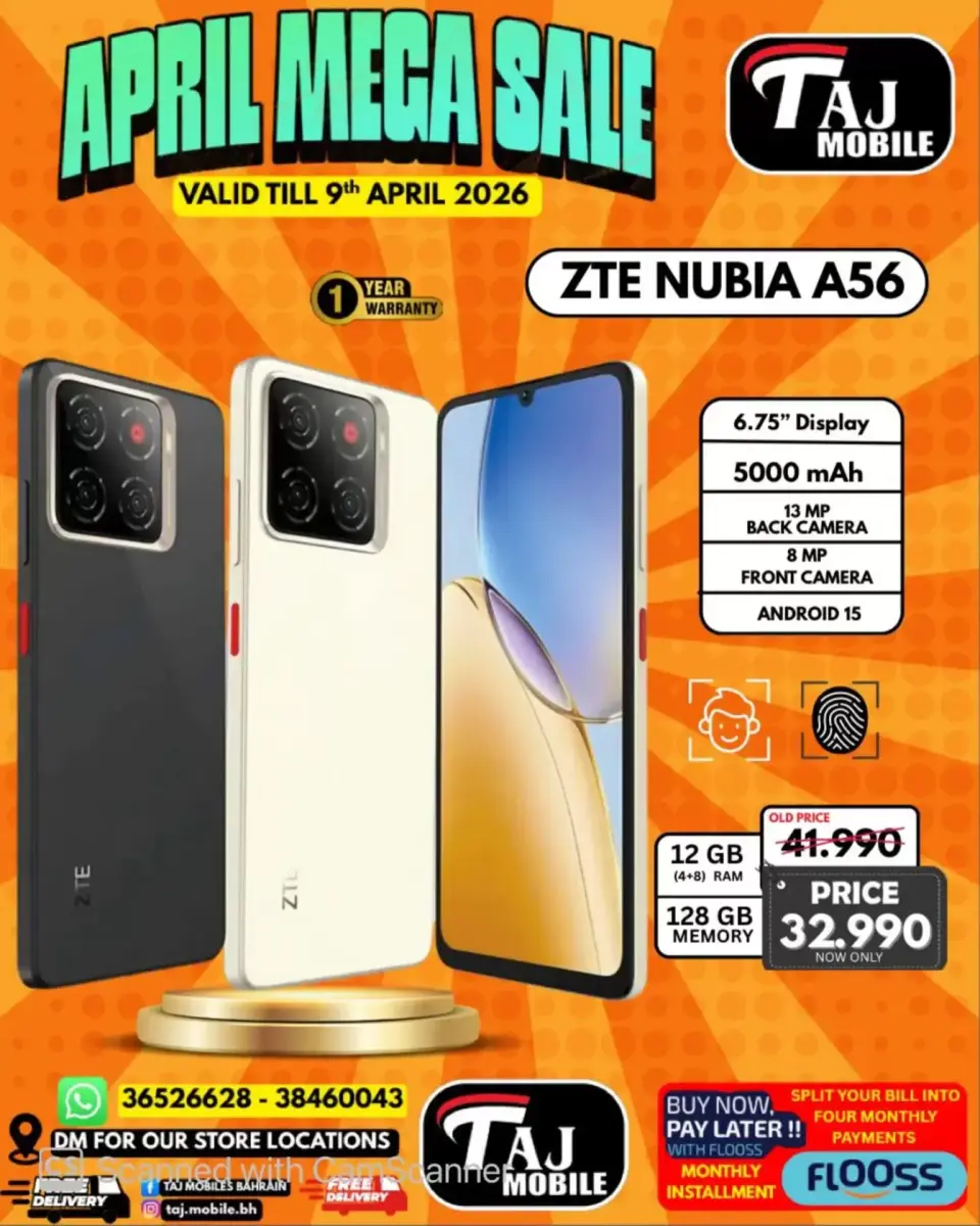Taj Mobiles Bahrain offers from 3 to 9 April 2026 Mega Sale - Page 43